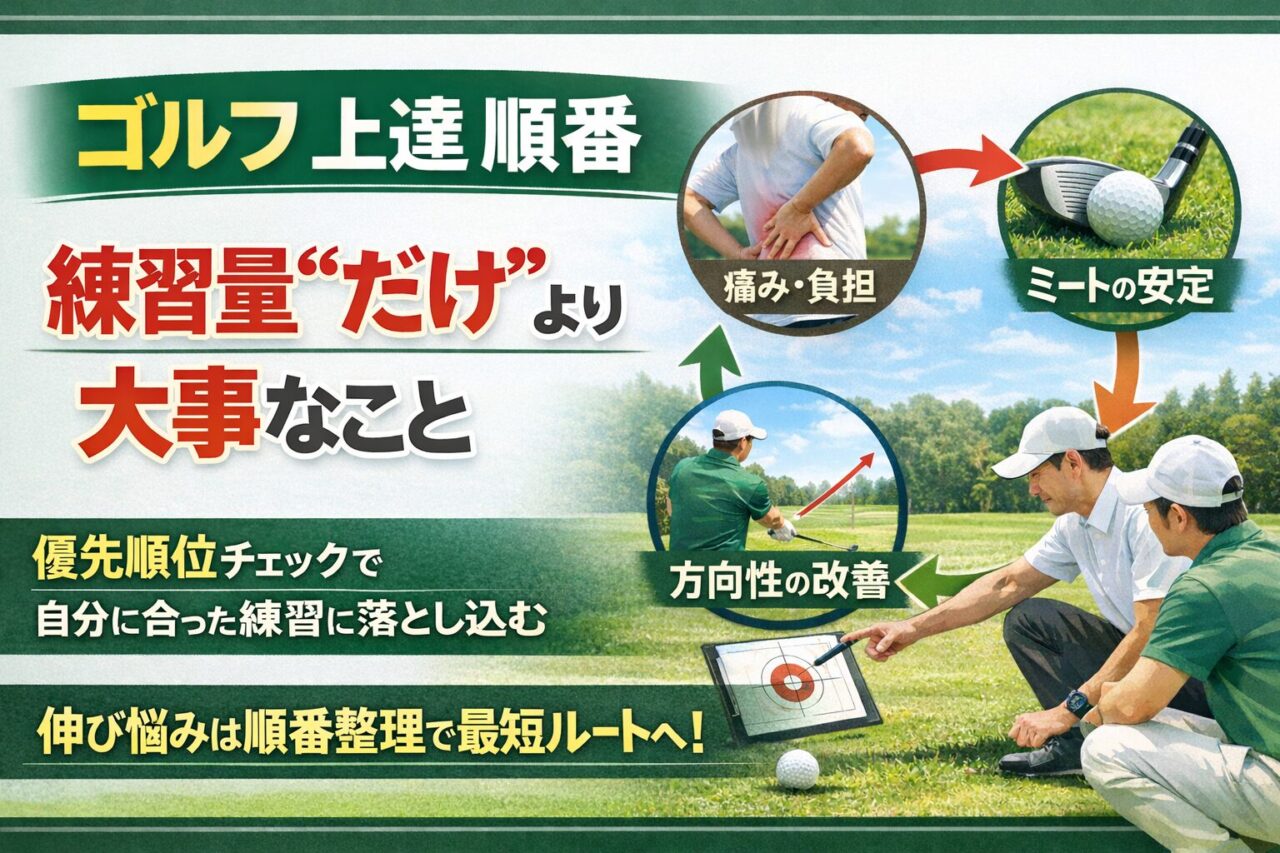 【ゴルフ 上達 順番】練習量“だけ”より大事なこと｜優先順位チェックで自分に合った練習に落とし込む - GOLF GUTS
